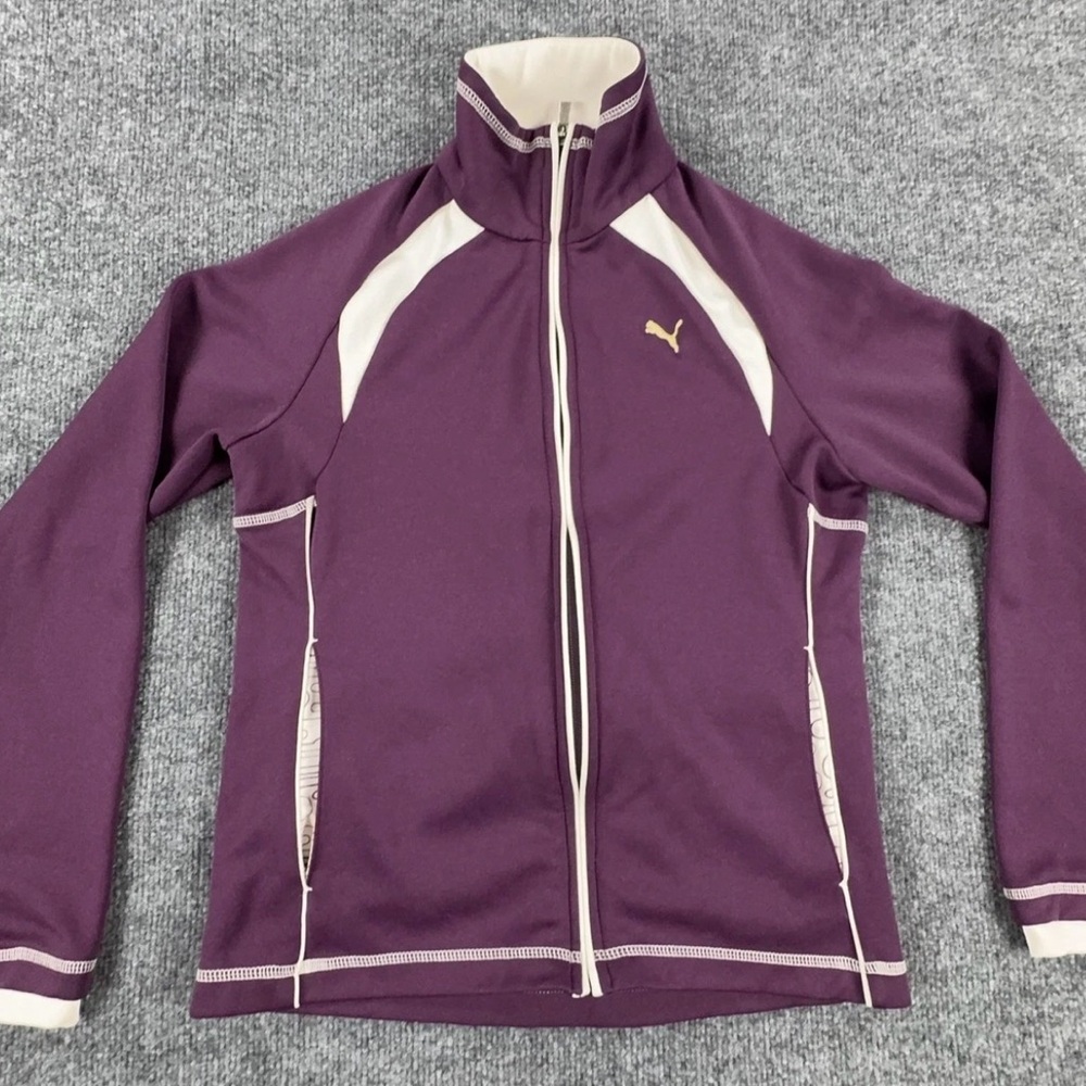 NWOT - Puma Jacket Women’s Purple White Full Zip Track Jacket, size medium